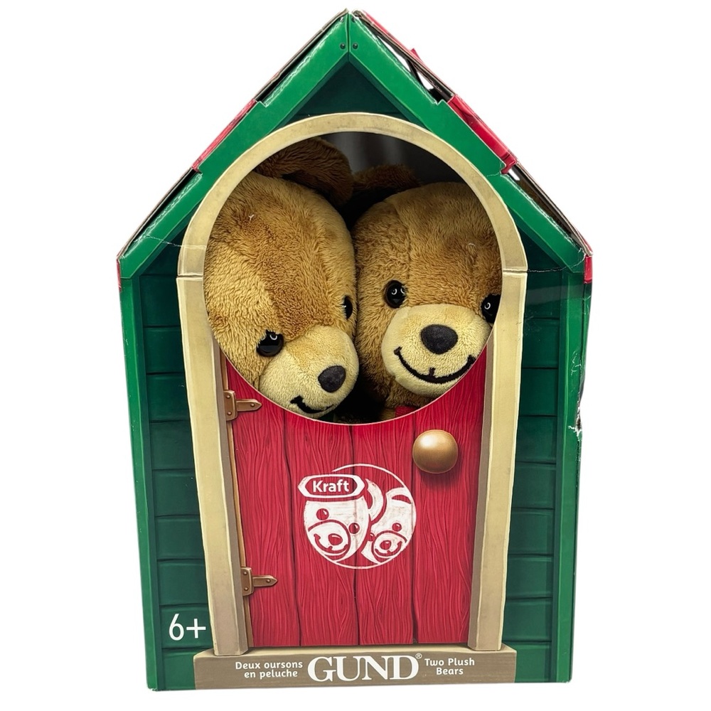 Gund x Kraft 2014 Stick Together Campaign Plush Crunchy & Smoothy Bears in Den - Picture 13 of 13
